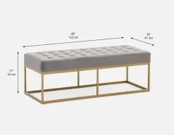 TADEO tufted velvet bench 122 cm