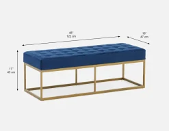 TADEO tufted velvet bench 122 cm