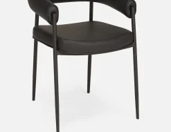 TAURO leatherette chair, brushed frame