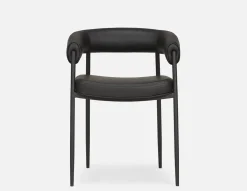 TAURO leatherette chair, brushed frame