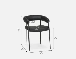 TAURO leatherette chair, brushed frame