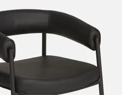 TAURO leatherette chair, brushed frame