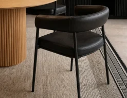 TAURO leatherette chair, brushed frame