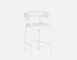 TAURO leatherette stool, brushed frame, seat height 66cm