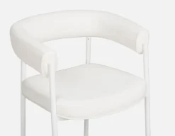 TAURO leatherette stool, brushed frame, seat height 66cm