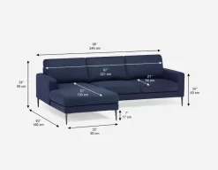 TERESA contemporary left-facing sectional sofa
