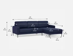 TERESA modern right-facing sectional sofa