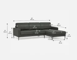 TERESA modern right-facing sectional sofa