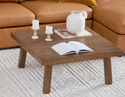THESSALIA distressed solid mango wood coffee table 90 cm