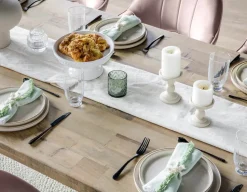 THESSALIA distressed solid mango wood large dining table 240 cm