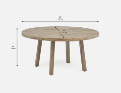 THESSALIA distressed solid mango wood dining table 150 cm