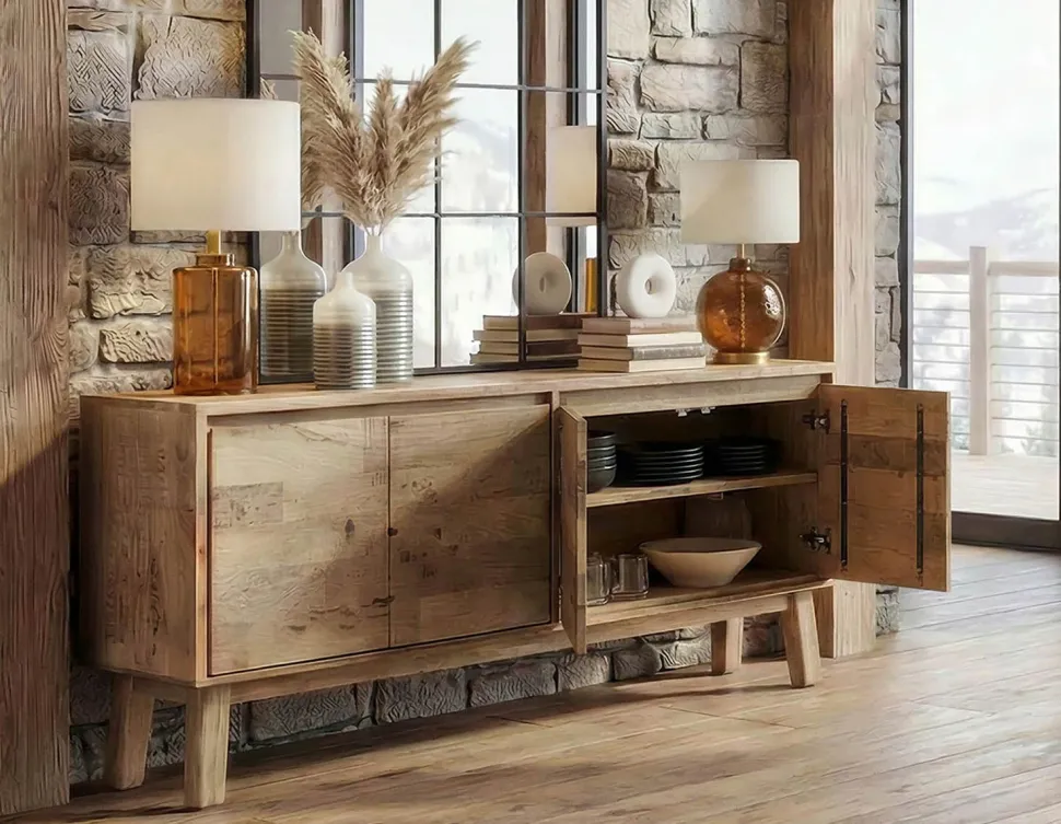 THESSALIA distressed solid mango wood sideboard