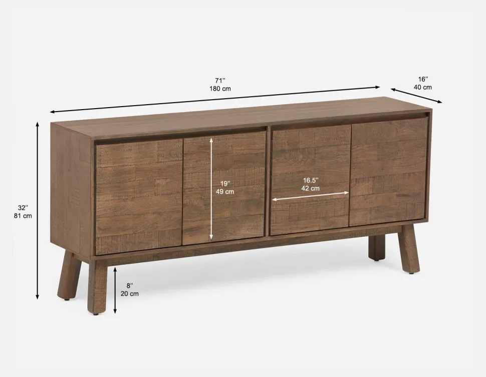 THESSALIA distressed solid mango wood sideboard