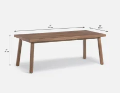 THESSALIA rustic farmhouse distressed solid mango wood dining table 200 cm