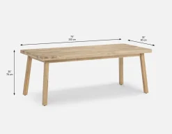 THESSALIA rustic farmhouse distressed solid mango wood dining table 200 cm