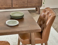 THESSALIA rustic farmhouse distressed solid mango wood dining table 150 cm