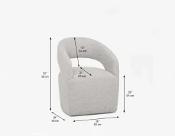 TIVOLI modern contemporary dining chair on casters