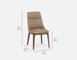 TOLEDA 100% leather contemporary dining chair