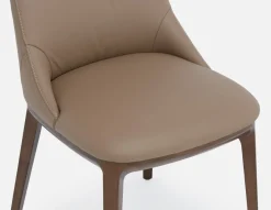 TOLEDA 100% leather contemporary dining chair