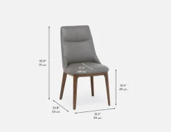 TOLEDA 100% leather contemporary dining chair