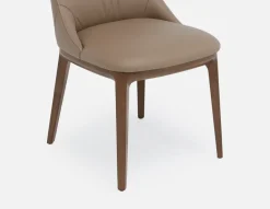 TOLEDA 100% leather contemporary dining chair
