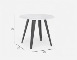 TUVO modern contemporary round dining table 90cm