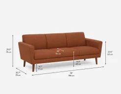 VALOIS mid-century modern apartment sofa
