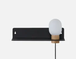 VARDO bedside floating shelf with lamp