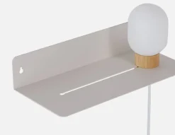 VARDO bedside floating shelf with lamp