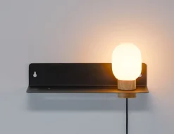 VARDO bedside floating shelf with lamp