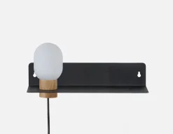 VARDO bedside floating shelf with lamp