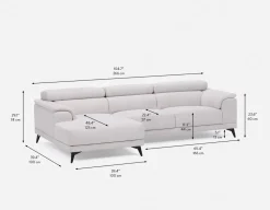 VENTURA modern left-facing sectional sofa