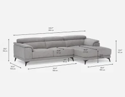 VENTURA modern right-facing sectional sofa