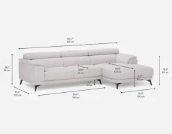 VENTURA modern right-facing sectional sofa
