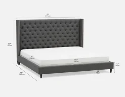 VERSAILLES traditional tufted upholstered wingback king size bed