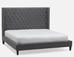 VERSAILLES traditional tufted upholstered wingback king size bed