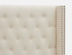 VERSAILLES traditional tufted upholstered wingback king size bed