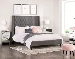 VERSAILLES tufted upholstered wingback queen size bed