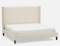 VERSAILLES tufted upholstered wingback queen size bed