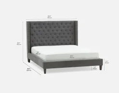 VERSAILLES tufted upholstered wingback queen size bed