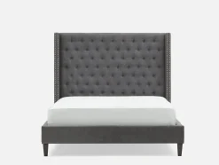 VERSAILLES tufted upholstered wingback queen size bed
