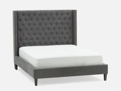 VERSAILLES tufted upholstered wingback queen size bed