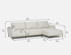 VICTOR contemporary left-facing sectional sofa