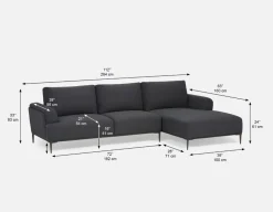 VICTOR contemporary right-facing sectional sofa