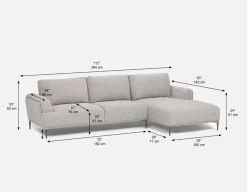 VICTOR contemporary right-facing sectional sofa