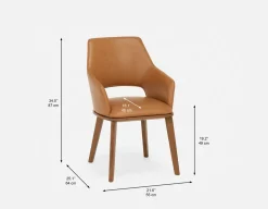 VITTA 100% leather modern contemporary dining chair