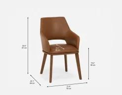 VITTA 100% leather modern contemporary dining chair
