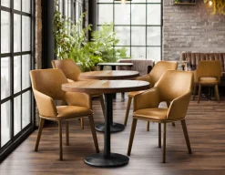 VITTA 100% leather modern contemporary dining chair